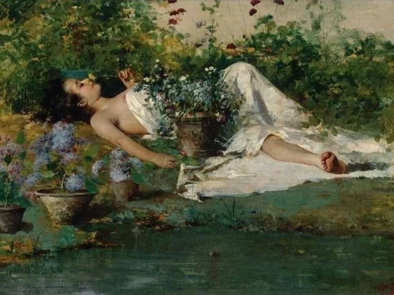 1860-Vincenzo Irolli - Distesa dopo il bagno